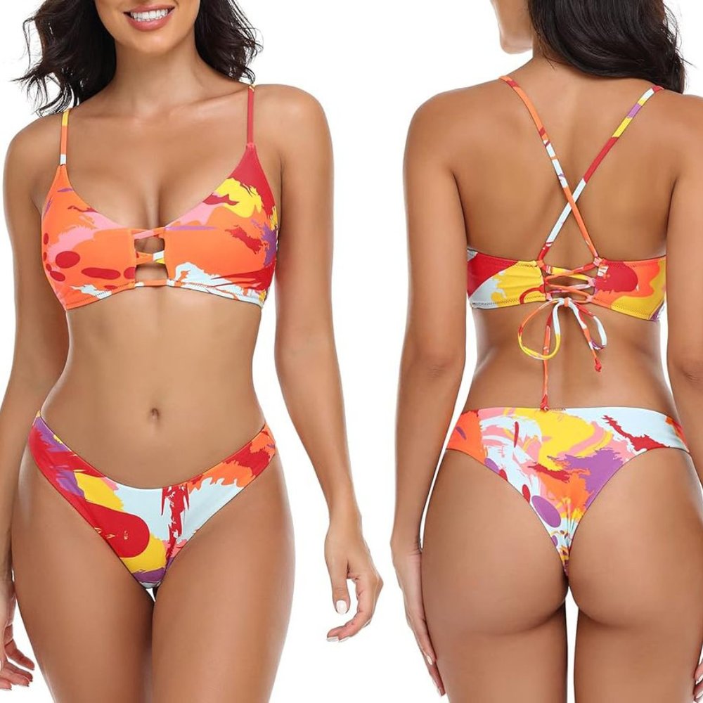 Relleciga bikini strappy top S NWT